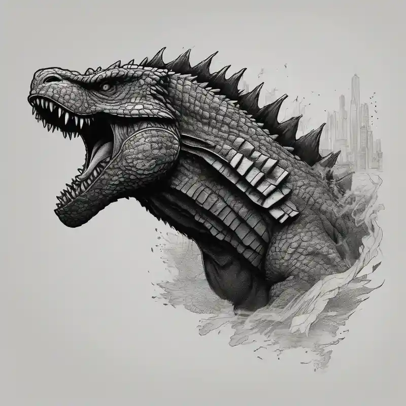 realistic style Ideas de tatuajes de Godzilla en 2025 about godzilla and roaring