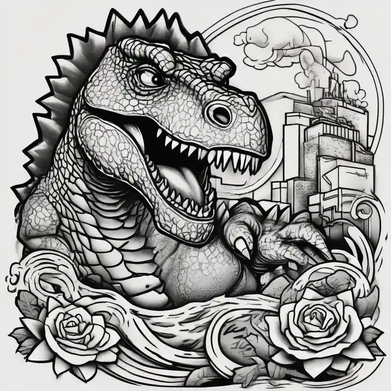 japanese style Idées de tatouage Godzilla en 2025 about Dorothy the dinosaur vs godzilla and Dorothy the dinosaur vs godzilla