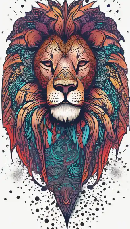 dotwork style Tattoo Lion Yeux Bleu Tattoo Ideas in 2025 & free generation about Forearm sleeve tattoo with lion half-sleeve--for-men and Forearm sleeve tattoo with lion half-sleeve--for-men