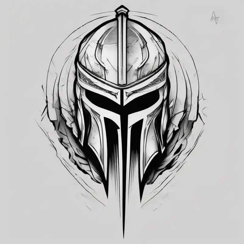 sketch style Half Sleeve Tattoos for Men Ideas in 2025 about Spartan helmet forearm sleeve and black and white