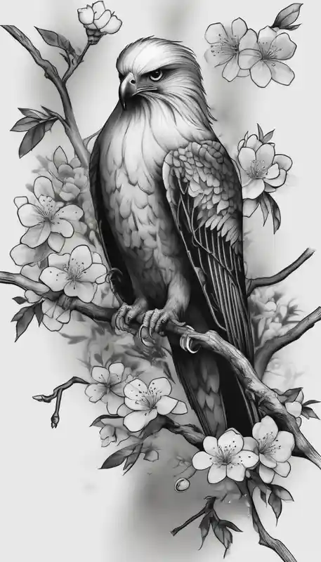 realistic style Leg Tattoos for Men in 2024 about traditional.
full leg sleeve with the following elements: hawk and cherry blossoms half-sleeve-for-men and traditional.
full leg sleeve with the following elements: hawk and cherry blossoms half-sleeve-for-men