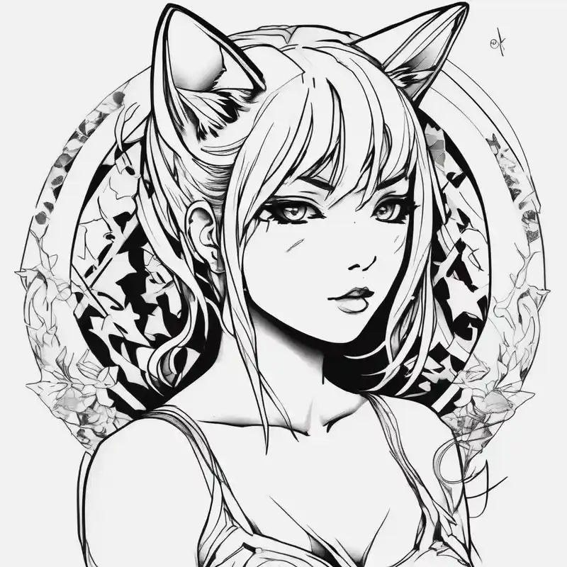 sketch style Half Sleeve Tattoo Ideas and Designs in 2024 about half sleeve tattoo anime neko girl half-sleeve-for-men and half sleeve tattoo anime neko girl half-sleeve-for-men