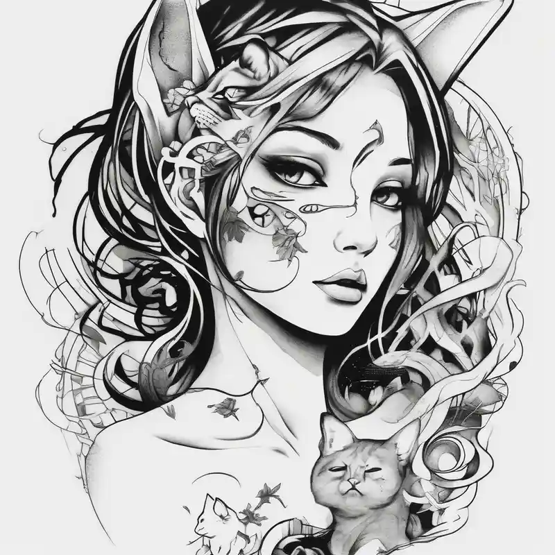 surreal style Half Sleeve Tattoo Ideas and Designs in 2024 about half sleeve tattoo anime neko girl half-sleeve-for-men and half sleeve tattoo anime neko girl half-sleeve-for-men