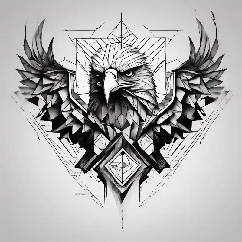 surreal style Eagle Tattoo Ideas in 2025 & free generation about eagle and geometric