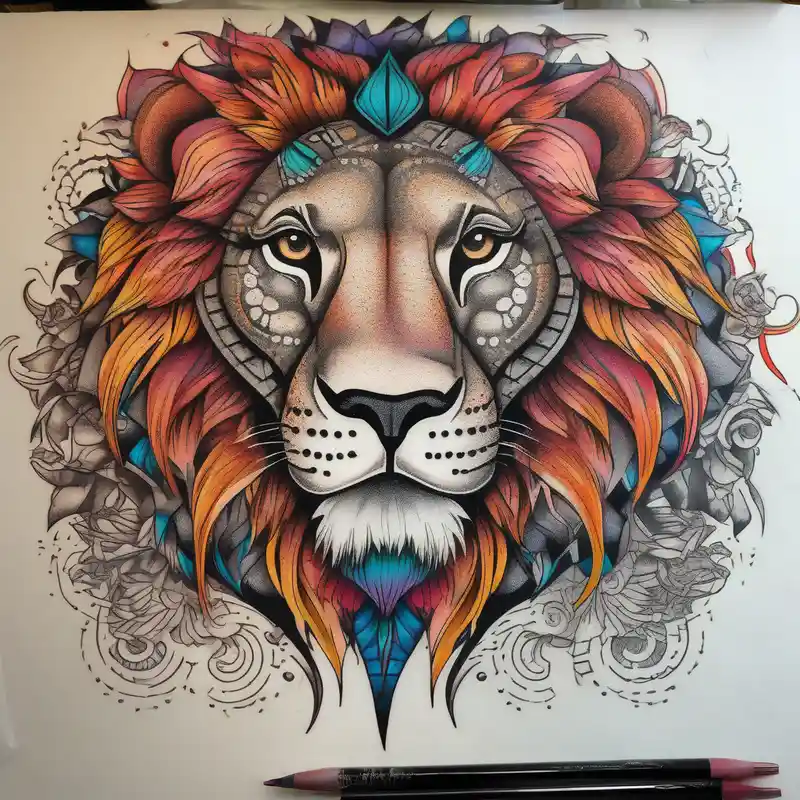 dotwork style Lion Tattoo Ideas and Designs in 2024 about Full sleeve tattoo depicting a large lion protecting his lioness and 6 lion cubs. Background should depict a safari scene half-sleeve-for-men and Full sleeve tattoo depicting a large lion protecting his lioness and 6 lion cubs. Background should depict a safari scene half-sleeve-for-men