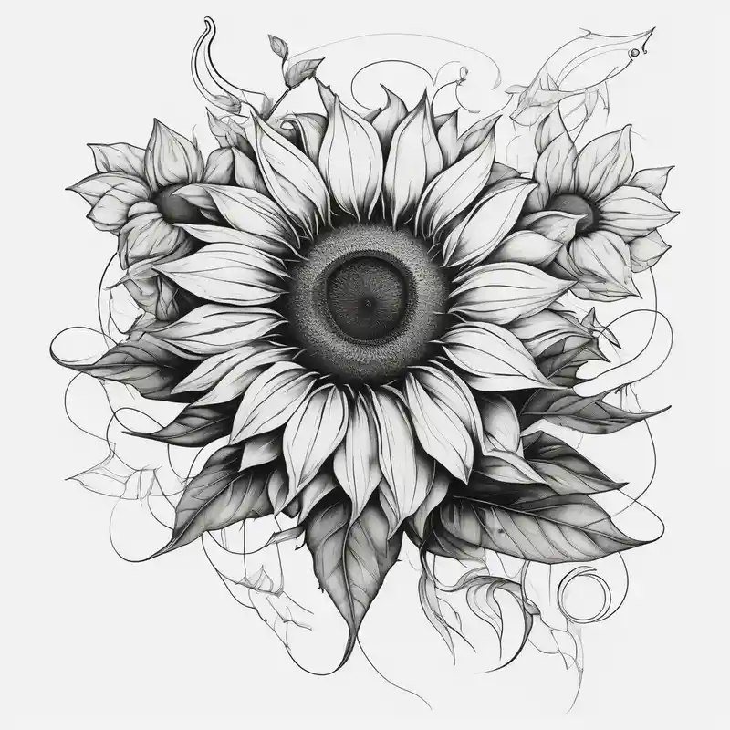 surreal style Flower Tattoo Ideas and Designs in 2024 about Sunflower sleeve half-sleeve-for-men and Sunflower sleeve half-sleeve-for-men