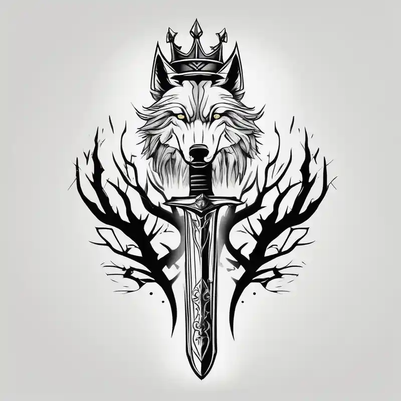 minimalist style Tree Tattoo Ideas and Designs in 2024 about Create a vision of arm tattoo sleeve with combination of sword and crown