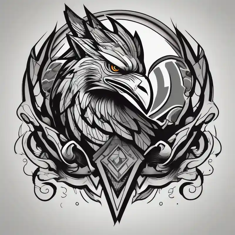 cartoon style Hawk Tuah Tattoo Ideas in 2025 about Black and grey leg tattoo of a Hawk beside a wolf in nature hawk-tuah and Black and grey leg tattoo of a Hawk beside a wolf in nature hawk-tuah