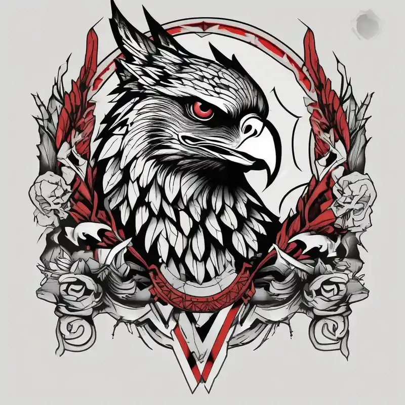 old school style Hawk Tuah Tattoo Ideas in 2025 about Black and grey tattoo of a Hawk beside a wolf in nature hawk-tuah and Black and grey tattoo of a Hawk beside a wolf in nature hawk-tuah