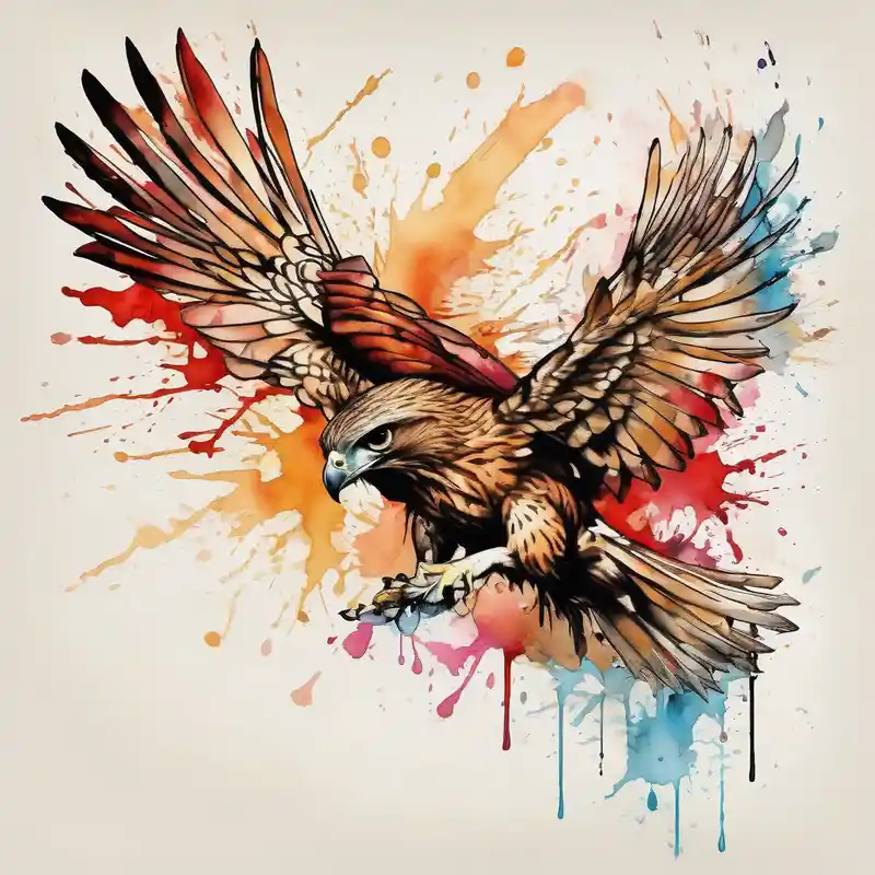 watercolor style Ideas de tatuajes de Hawk Tuah en 2025 about hawk diving hawk-tuah and hawk diving hawk-tuah