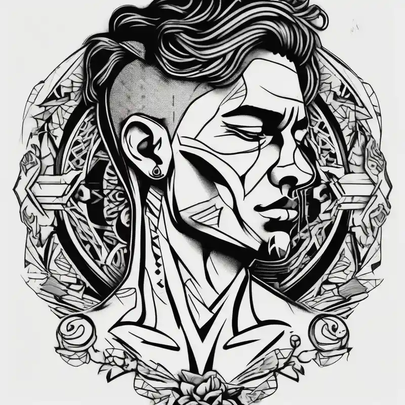 blackwork style Heartbroken Tattoo Ideas in 2025 & free generation about heartbroken man and heartbroken man