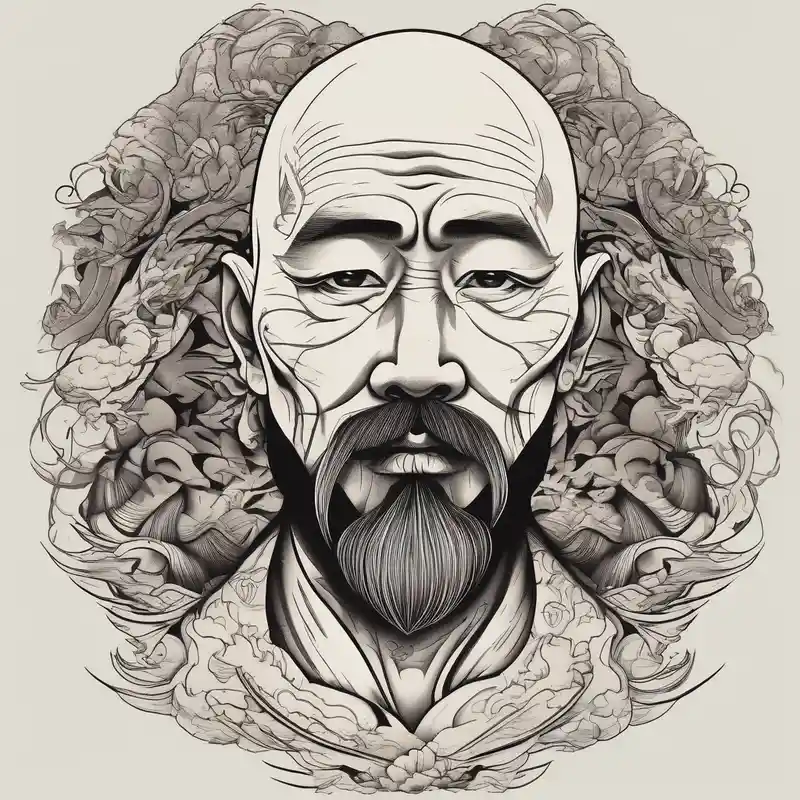 japanese style Heartbroken Tattoo Ideas in 2025 & free generation about bald heartbroken man closeup van dyke goatee and bald heartbroken man closeup van dyke goatee