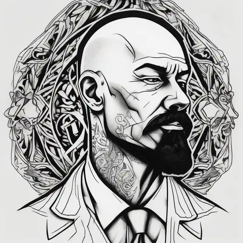 blackwork style Heartbroken Tattoo Ideas in 2025 & free generation about bald heartbroken man closeup van dyke goatee and bald heartbroken man closeup van dyke goatee