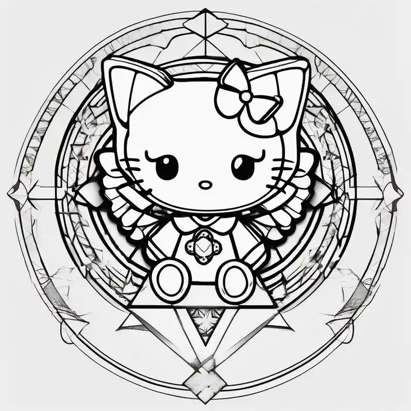 geometric style 2025年のハローキティタトゥーアイデア about hello kitty angel with halo hello-kitty and hello kitty angel with halo hello-kitty