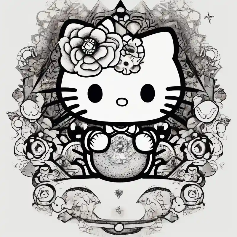 dotwork style Ideas de tatuajes de Hello Kitty en 2025 about Hello kitty and friends hello-kitty and Hello kitty and friends hello-kitty