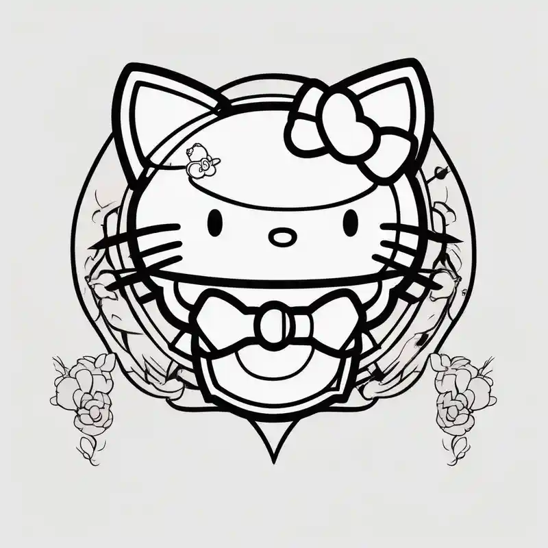 minimalist style Hello Kitty Tattoo Ideas in 2025 about Hello kitty and girly cartoon caracters hello-kitty and Hello kitty and girly cartoon caracters hello-kitty