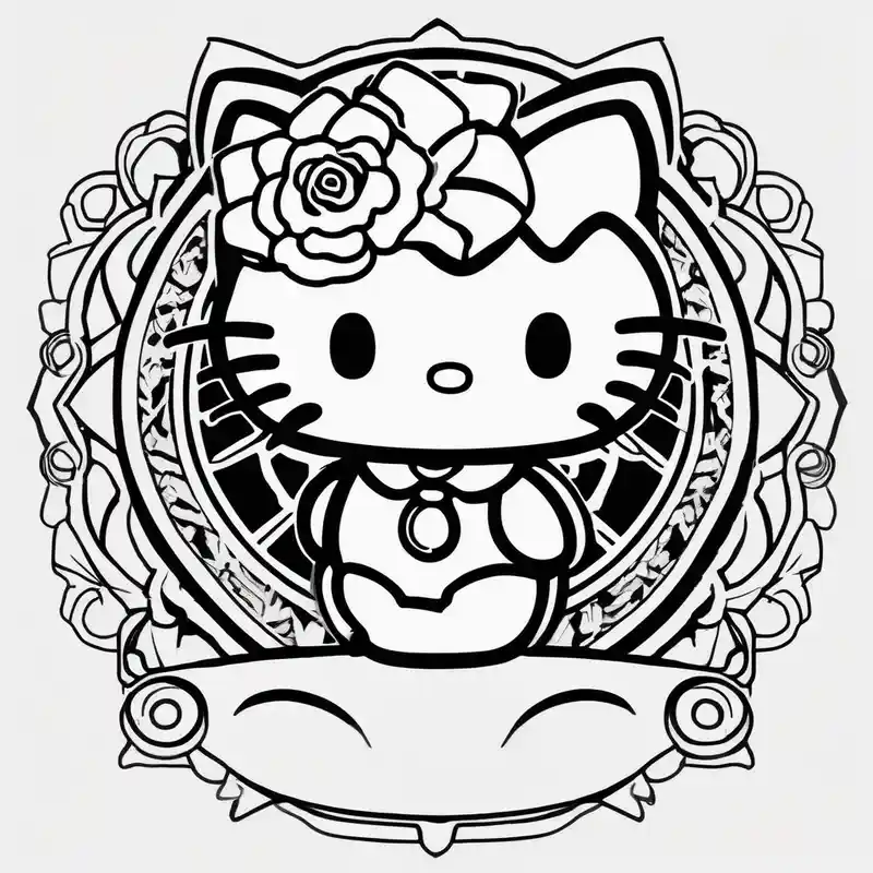 blackwork style Idées de tatouages Hello Kitty en 2025 about hello kitty hello-kitty and hello kitty hello-kitty