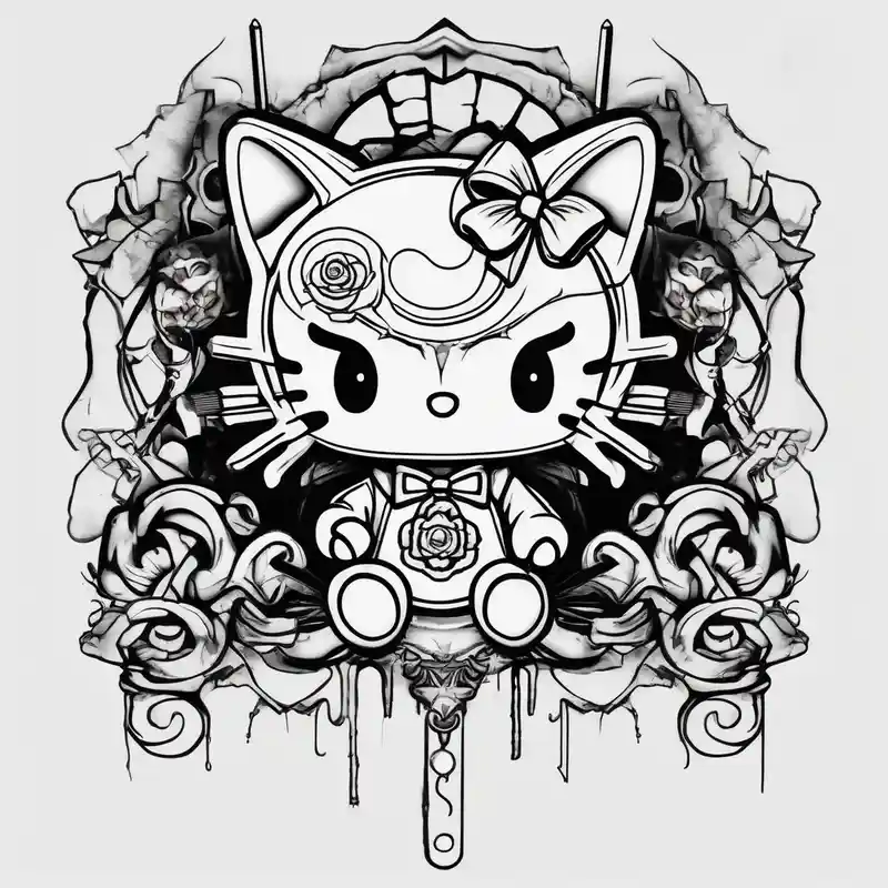 surreal style Ideas de tatuajes de Hello Kitty en 2025 about Hello kitty horor hello-kitty and Hello kitty horor hello-kitty