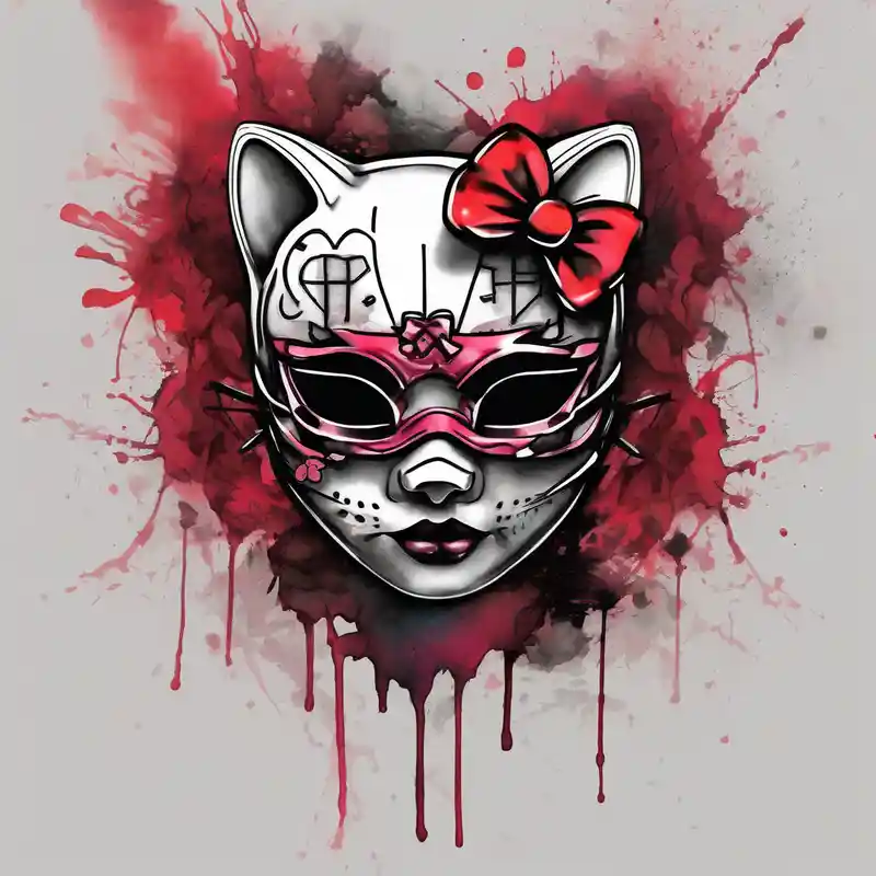 watercolor style Ideas de tatuajes de Hello Kitty en 2025 about hello kitty with a mask on her face hello-kitty and hello kitty with a mask on her face hello-kitty