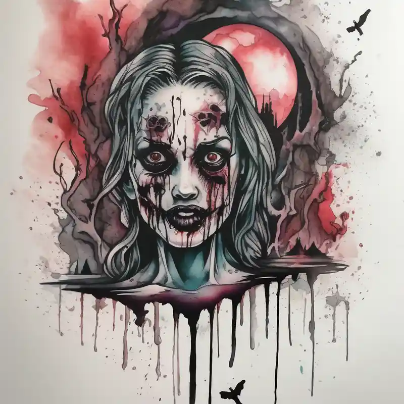 watercolor style Horror Tattoo Ideas in 2025 about Horror abduction and Horror abduction