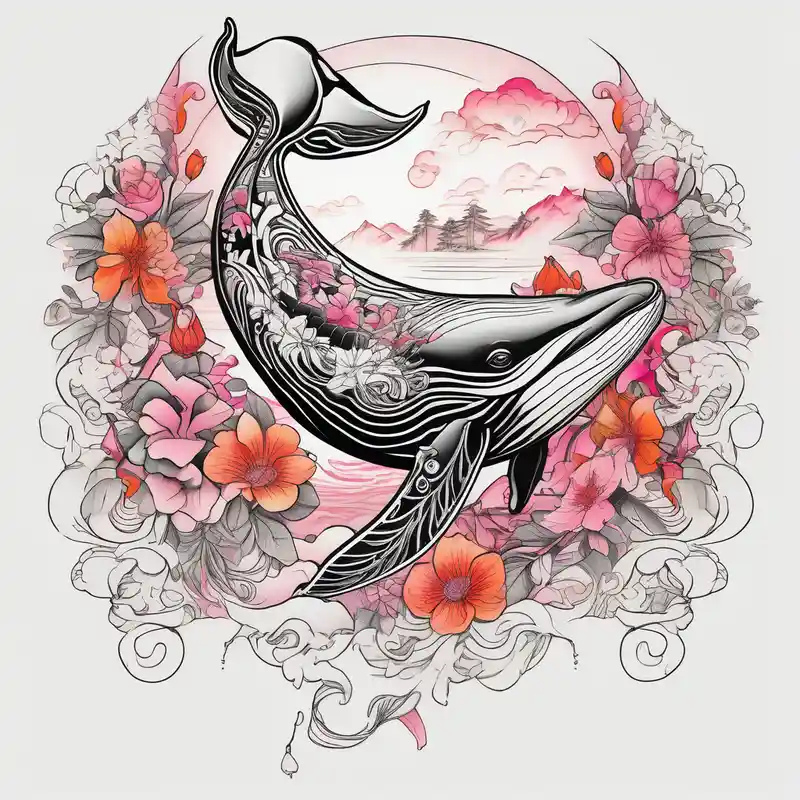 japanese style Color Tattoo Ideas in 2025 about whale and hummingbird