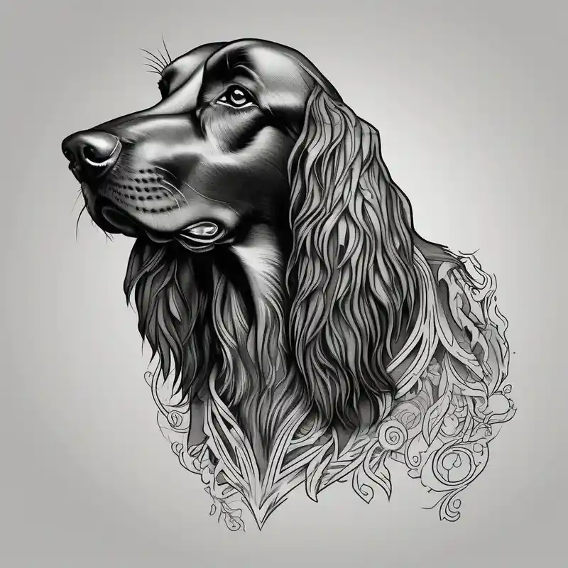 realistic style Idées de tatouages irlandais en 2025 about irish setter and irish setter