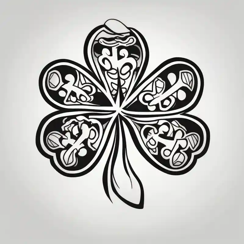 cartoon style Irish Tattoo Ideas in 2025 about Irish clover and Irish clover