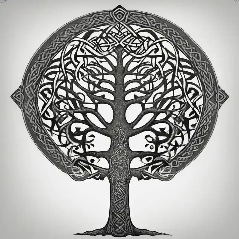 dotwork style Ideas de tatuajes irlandeses en 2025 about Irish shoulder tattoo and that is non-religious and has a Celtic tree