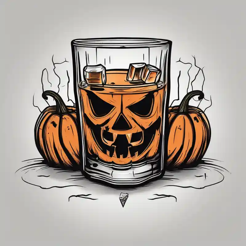 old school style Jack Sparrow Tattoo Designs and Meanings about glass of whiskey with one single ice cube that is the Halloween jack-o-lantern jack-sparrow and glass of whiskey with one single ice cube that is the Halloween jack-o-lantern jack-sparrow