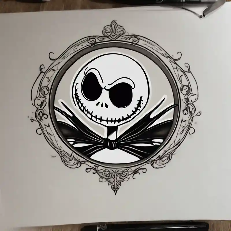 realistic style Designs et Significations du Tatouage Jack Sparrow about Jack Skellington with letter "A" and date 07/06/2023 jack-sparrow and Jack Skellington with letter "A" and date 07/06/2023 jack-sparrow