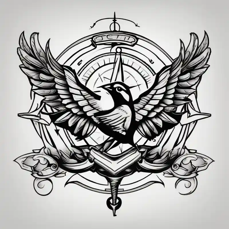 old school style Jack Sparrow Tattoo Designs and Meanings about flying sparrow with anchor and compass jack-sparrow and flying sparrow with anchor and compass jack-sparrow