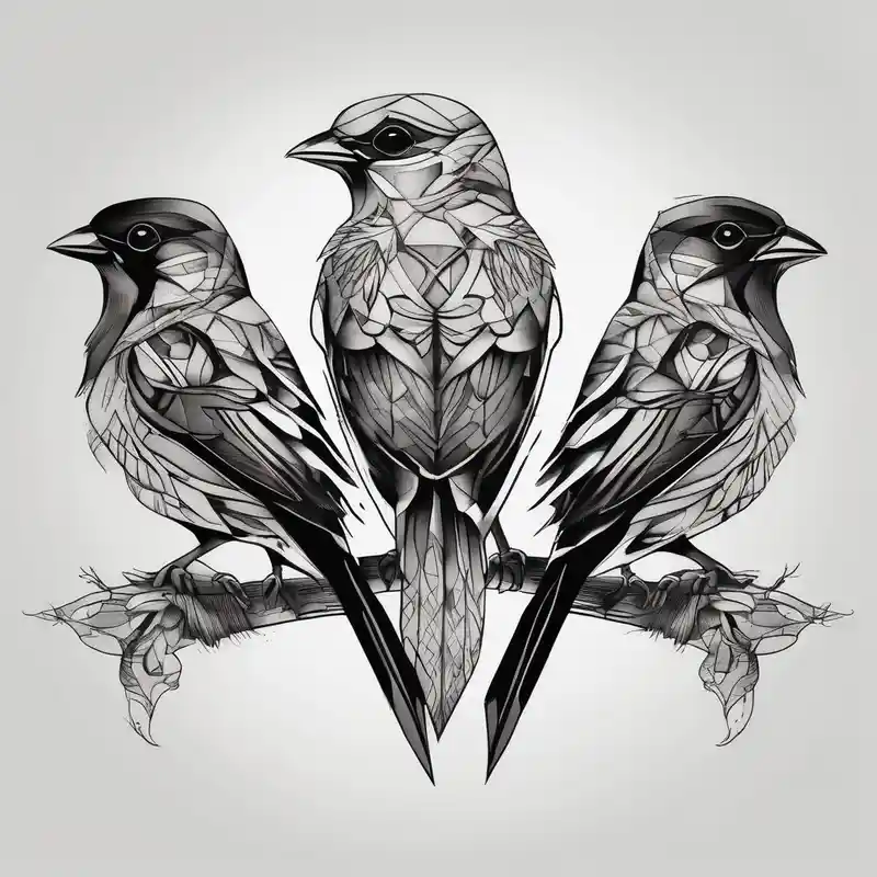 blackwork style Diseños de Tatuajes de Jack Sparrow y sus Significados about Three sparrows jack-sparrow and Three sparrows jack-sparrow