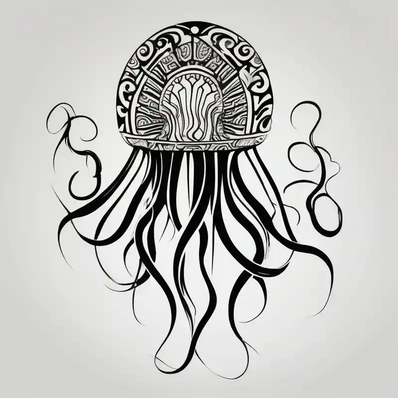 tribal style 2025年のクラゲのタトゥーのアイデア about Jellyfish with super long tentacles and Jellyfish with super long tentacles