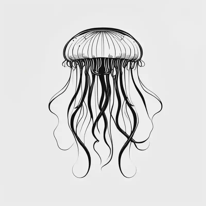 minimalist style 2025年のクラゲのタトゥーのアイデア about Galaxy jellyfish and Galaxy jellyfish