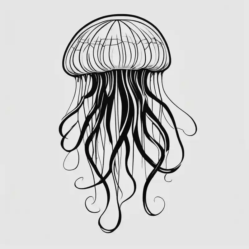 lettering style 2025年のクラゲのタトゥーのアイデア about jellyfish with a small head and really long tentacles and jellyfish with a small head and really long tentacles