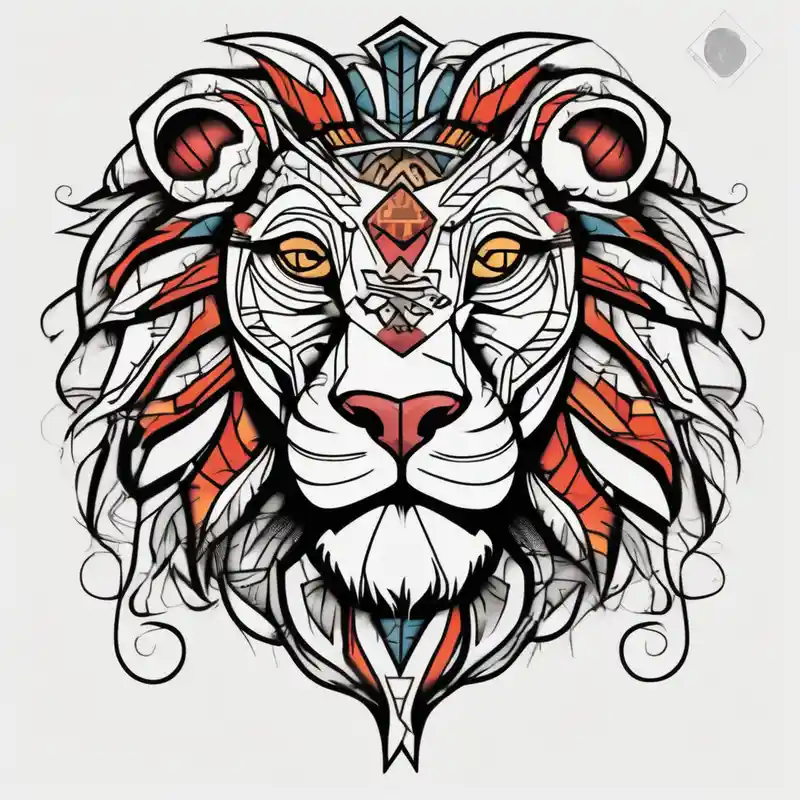 old school style Tattoo Lion Yeux Bleu Tattoo Ideas in 2025 & free generation about lion king king-and-queen and lion king king-and-queen