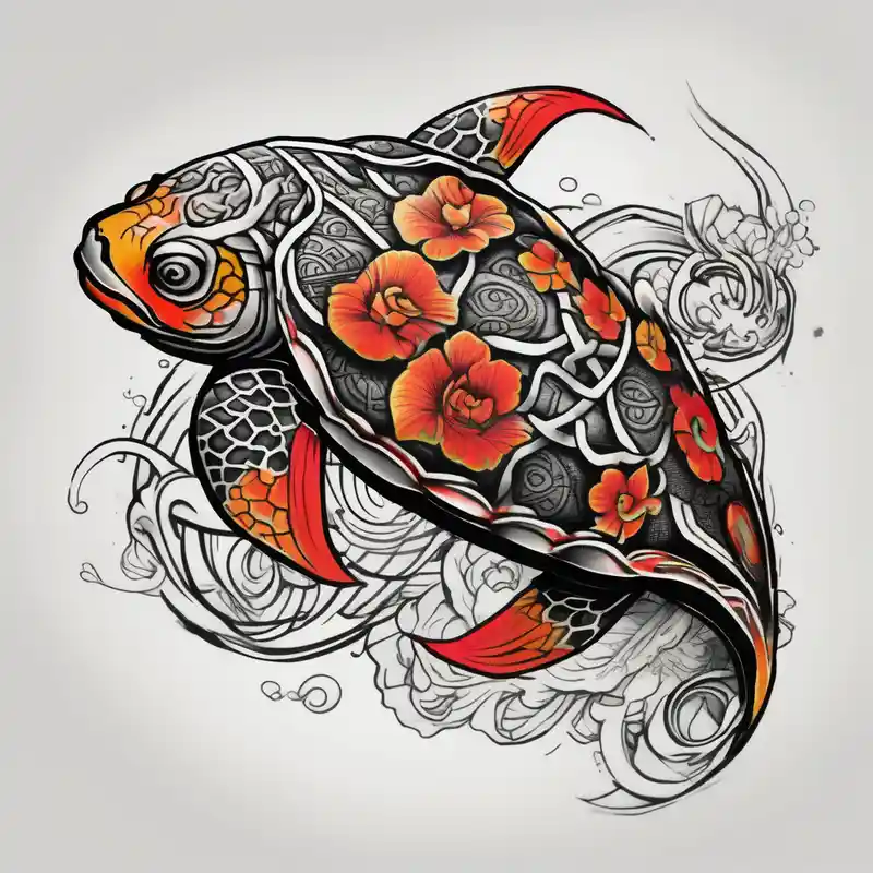 blackwork style Koi Fish Tattoo Ideas in 2025 & free generation about Koi fish with a turtle head koi-fish and Koi fish with a turtle head koi-fish