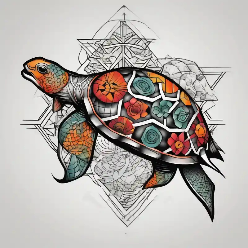 geometric style Koi Fish Tattoo Ideas in 2025 & free generation about Koi fish with a turtle head koi-fish and Koi fish with a turtle head koi-fish