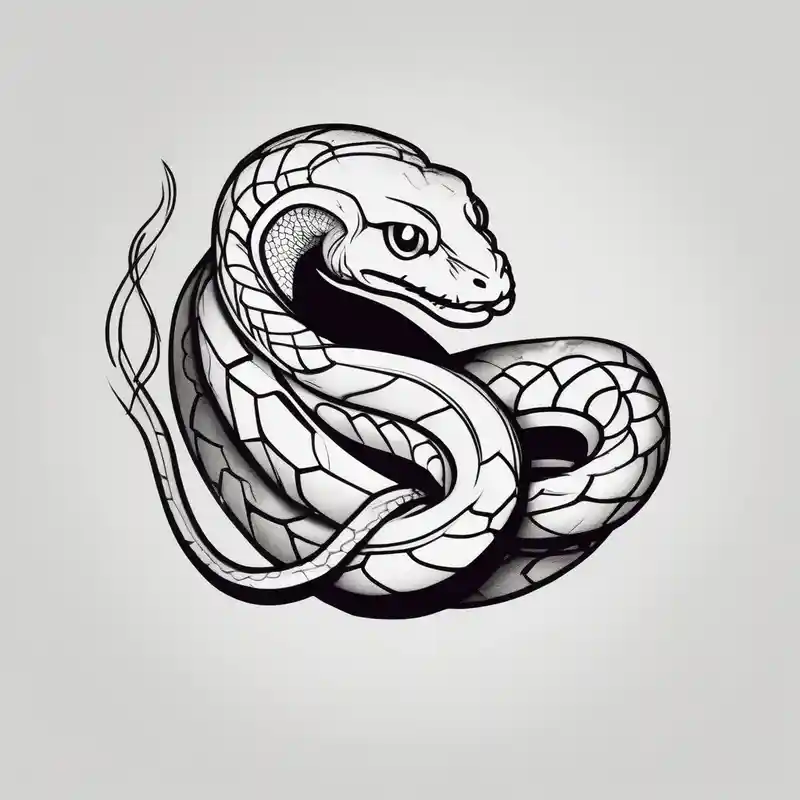 cartoon style Snake Tattoo Ideas and Designs in 2024 about The snake Jogurmund that goes around my leg the whole length and and the head eats the tail leg-ideas