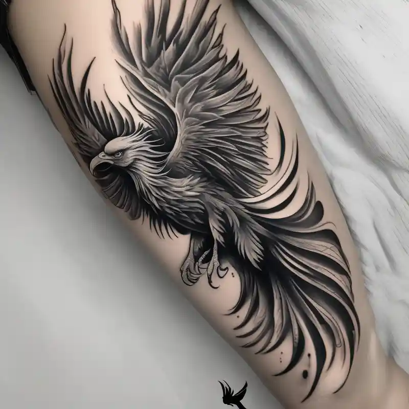 realistic style Leg Tattoos Ideas in 2025 & free generation about phoenix tattoo on leg leg-men and phoenix tattoo on leg leg-men