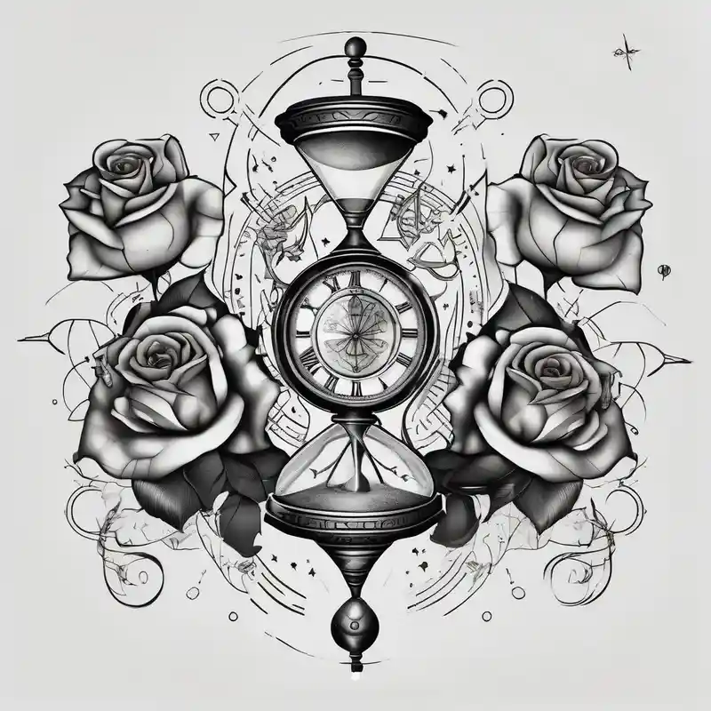 black and white style Male Sleeve Tattoo Designs and Ideas about I want a design to print on t-shirts. The design is an hourglass with a wristwatch in the middle with Amazigh numbers and and this watch is surrounded by planets and Ashulk roses. male-sleeve-designs