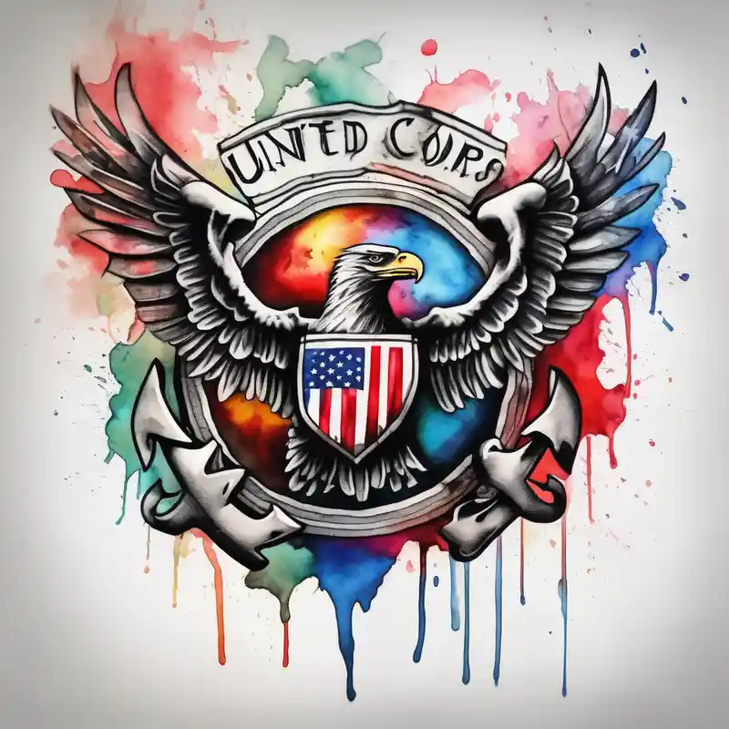 watercolor style Marine Corps Tattoo Regulations and Guidelines about United States Marine Corps Eagle and Globe