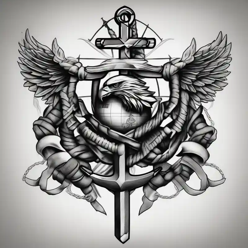 realistic style Marine Corps Tattoo Regulations and Guidelines about Cross with marine corps eagle globe and anchor marine-corps and Cross with marine corps eagle globe and anchor marine-corps