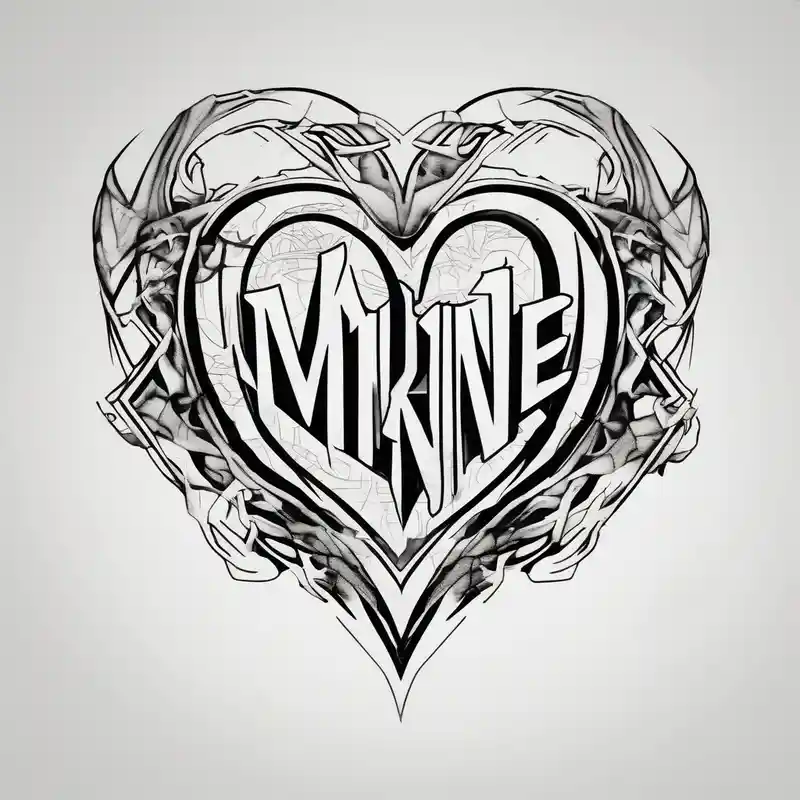 sketch style Marine Corps Tattoo Regulations and Guidelines about Marine written in fire letter around a geometric heart marine-corps and Marine written in fire letter around a geometric heart marine-corps