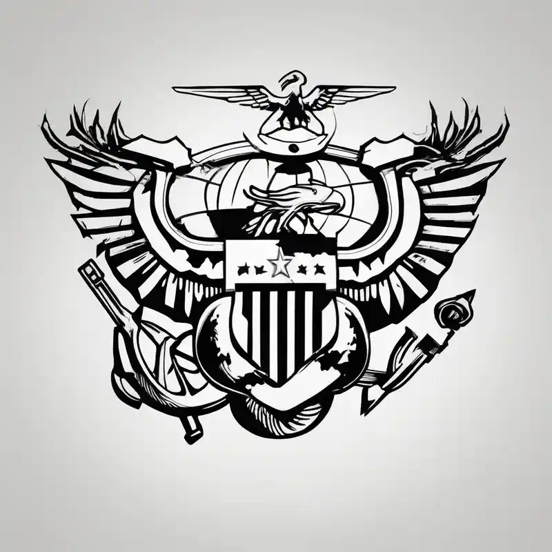 minimalist style Marine Corps Tattoo Regulations and Guidelines about United States Marine Corps Eagle and Globe