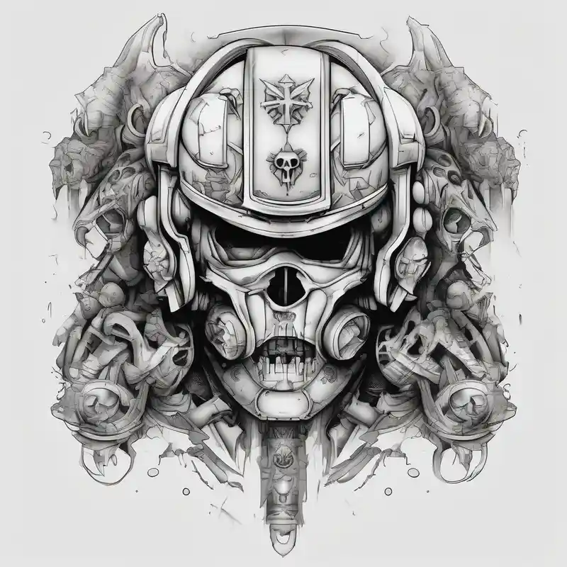 surreal style Marine Corps Tattoo Regulations and Guidelines about Warhammer space marine marine-corps and Warhammer space marine marine-corps