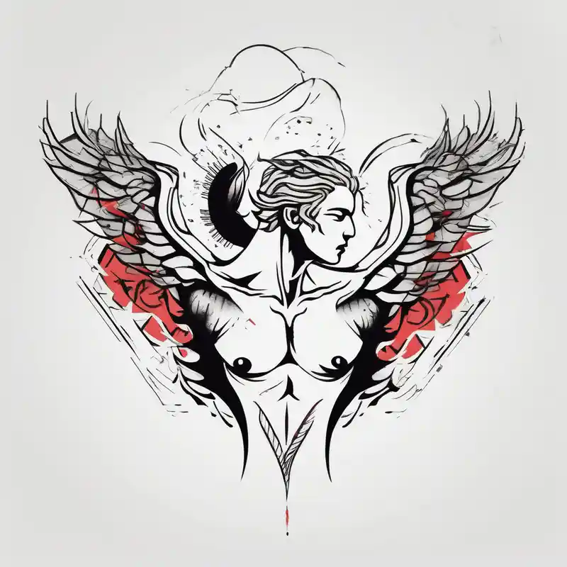 I like the anime Tokyo Ghoul, also the song zombie. I like tattoos of the falling angel, moreover tattoos related to asiatic culture and Greek mixology.  The tattoo is for a men mens-behind-the-ear