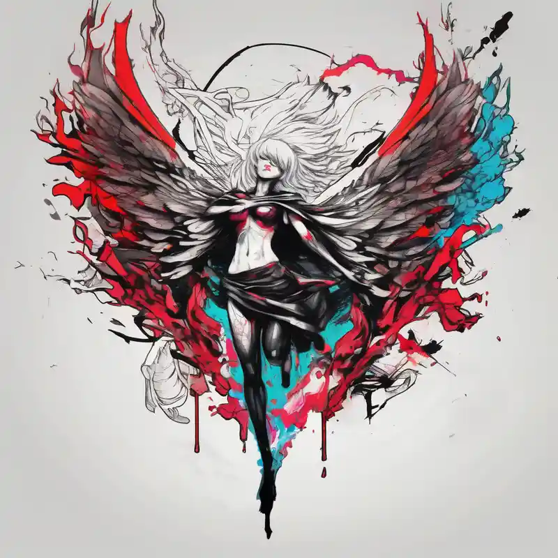 I like the anime Tokyo Ghoul, also the song zombie. I like tattoos of the falling angel, moreover tattoos related to asiatic culture and Greek mixology.  The tattoo is for a men mens-behind-the-ear