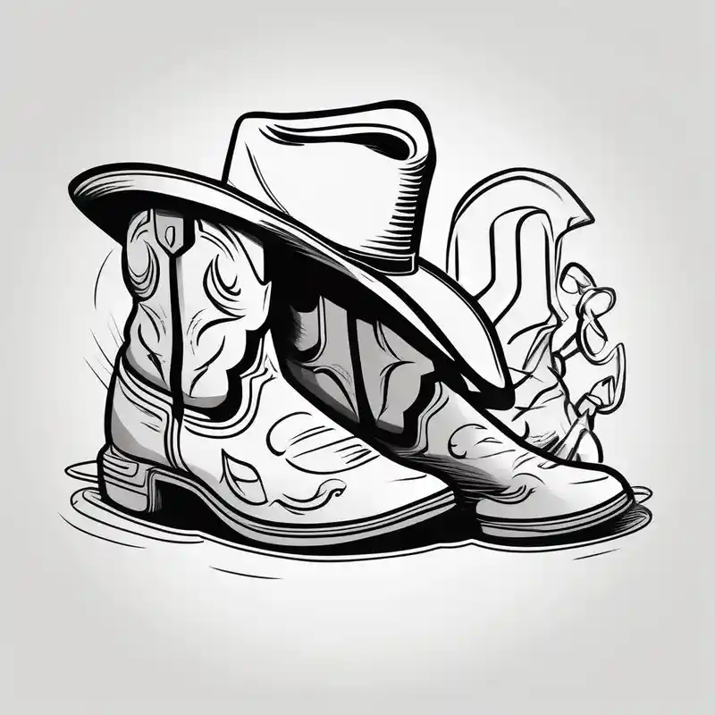 cartoon style Simple Tattoos for Men in 2024 about A pair of flip flops and a pair of mens boots