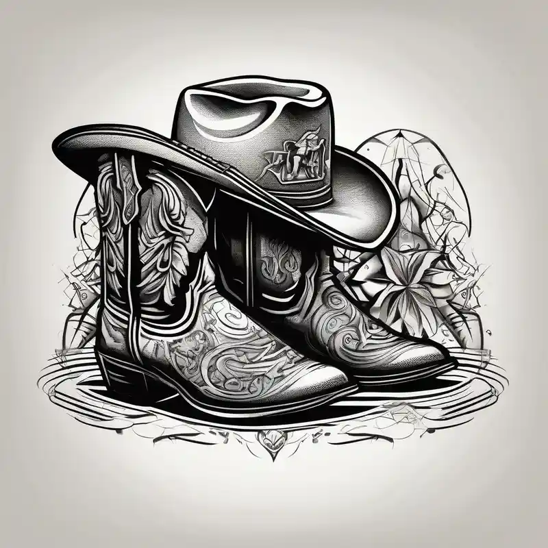 blackwork style Simple Tattoos for Men in 2024 about A pair of flip flops and a pair of mens boots